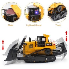fisca Remote Control Bulldozer RC 1/16 Full Functional Construction Vehicle, …