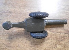 Vintage All Original Cast Iron Premier Toy Cannon Approx. 10 x 4 Inches