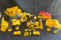 CAT Construction Trucks- Lot Of 10 Working Hard Plastic Various Trucks-Sounds