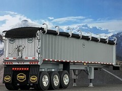 1/64 DCP SILVER MAC TRI AXLE END DUMP TRAILER W/ BLACK TARP