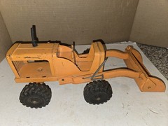 Vintage 50s/60s Marx/Lumar Hi-Lift Loader Toy Tractor,Yellow Orange,Project,Part