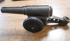 Vintage All Original Cast Iron Premier Toy Cannon Approx. 10 x 4 Inches