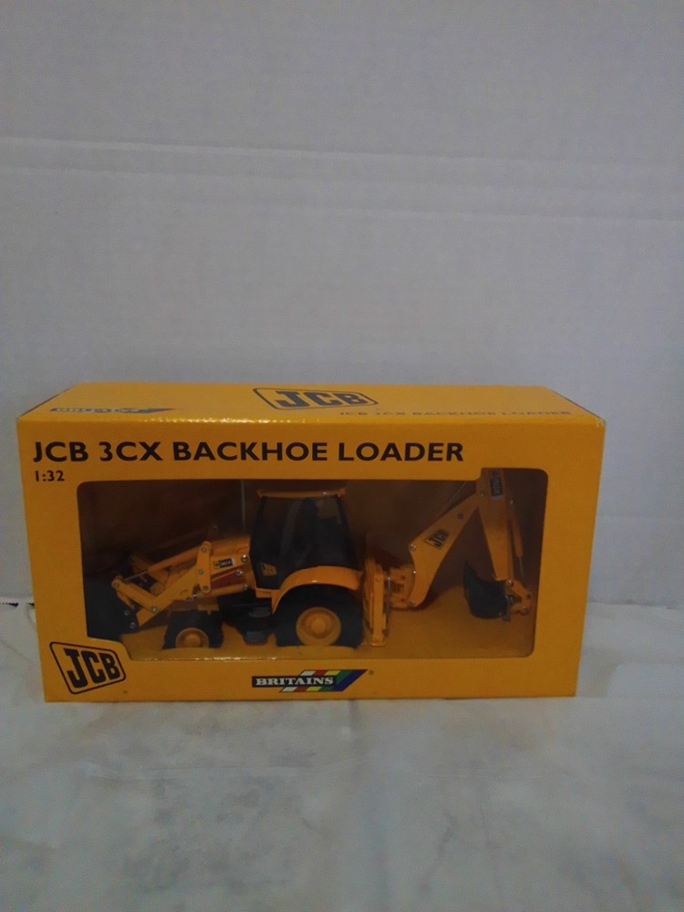 Britains JCB 3CX Backhoe Loader 1:32 Diecast Yellow Black Unopened Box