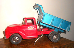 Vintage 1960»s Tonka Pressed Steel Dump Truck Red And Blue