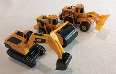 Funrise Yellow CAT Construction tractor toys excavator grader Diecast Lot Of 3