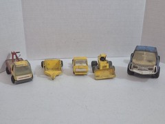 Lot of 5 Vintage Construction Metal Toys Tonka Japan Topper Wrecker Bulldozer JD