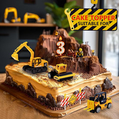 6Pc Diecast Construction Vehicles Set Excavator Bulldozer