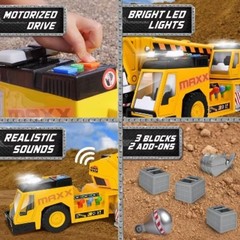 Maxx Action 3-N-1 Crane Truck – Large Construction Toy Vehicle with Joystick