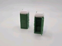 *2 pack* 1:64 scale porta-potty diorama accessory green with white top *2 pack*