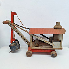 Antique Keystone Ride Em Steam Shovel Pressed Steel Ride On Toy 1920s 1930s