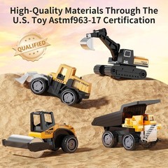 8Pc Alloy Mini Construction Vehicles Set – Educational Die-Cast Toys for Kids
