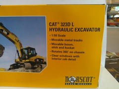 Norscot CAT 323D L Hydraulic Excavator 1:50 Darkish Yellow Good Box