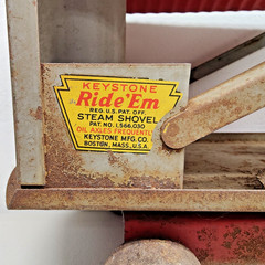 Antique Keystone Ride Em Steam Shovel Pressed Steel Ride On Toy 1920s 1930s