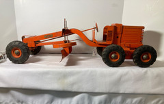 Vintage 1949 DOEPKE Adams Motor Road Grader Pressed Steel Model Diesel Orange