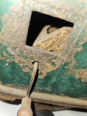 1950s distressed Marx Lumar Contractor Pressed Steel Steam Shovel defects