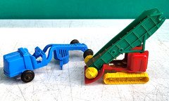 Banner Hard Plastic Construction Toys Road Grader & Mining Conveyor Belt 1950s