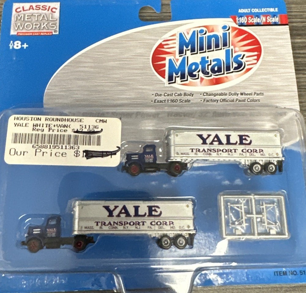 Classic Metal Works Mini Metals N Scale #51136 Yale Transport Corp. NIB
