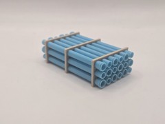 1/64 Scale 12″ Sky Blue Water Pipe Trailer Load/Diorama Accessory