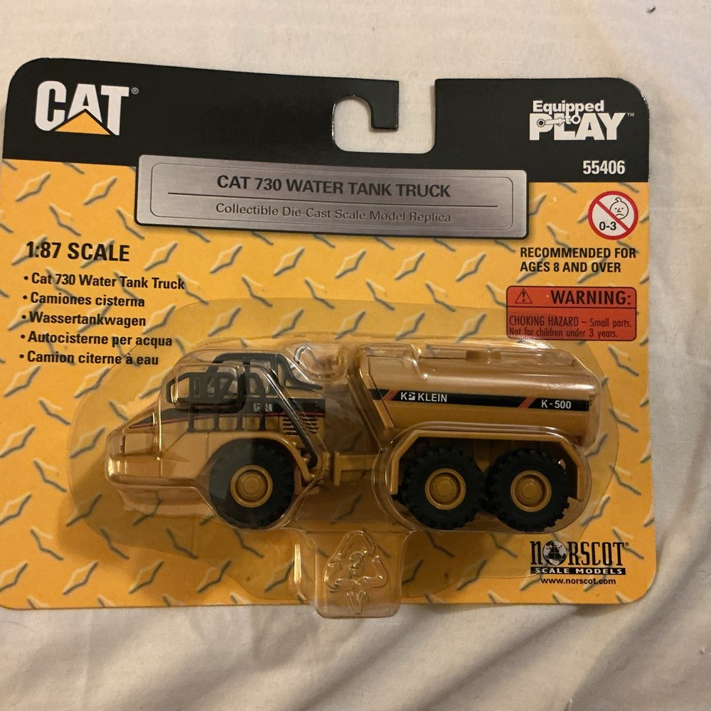 2005 Norscot Equipped Play 1:87 CAT 730 Water Tank Truck (55406) Die-Cast Model