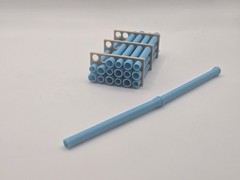 1/64 Scale 12″ Sky Blue Water Pipe Trailer Load/Diorama Accessory