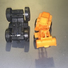 2-Piece Plastic Front Loader Construction Toy Lot w/ Bucket, Orange & Black