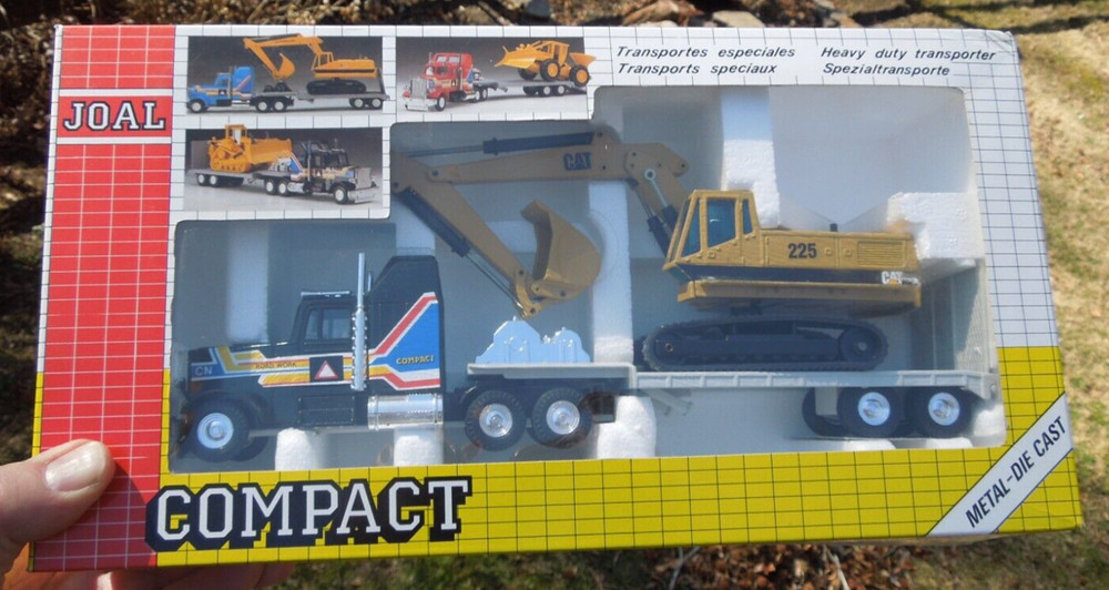 Vintage NIB Joal Compact Transporter CAT 225 Excavator 1:50 Diecast Model 320
