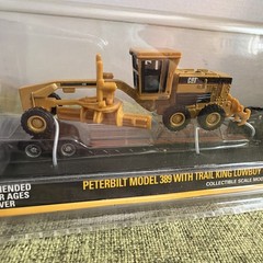 Norscot Peterbilt Model 389 w/ Trail King Lowboy Trailer & Cat 163H Motor Grader