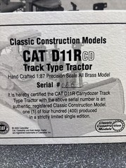 ccm brass 1/87, Cat D11R Cd 086 Of 400!