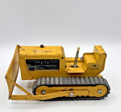 Vintage Tonka No. 300 Bulldozer 1960s Pressed Steel Yellow Dozer 8.5″