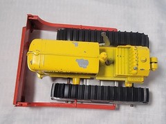 Vintage HUBLEY DIESEL BULLDOZER Cast Iron with Wooden Wheels – VGC