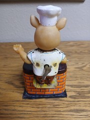 Vintage Original Japanese Yonezawa Burger Chef Battery Operated Cooking Pig
