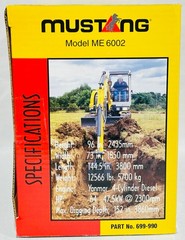 Mustang Model ME 6002 Compact Excavator By DCP 1/25th Scale