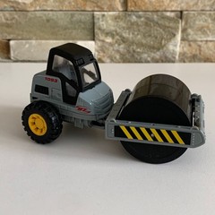 Maisto Diecast Street Roller Construction Vehicle 1093 Gray Black Yellow Toy