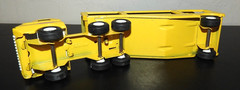 Vintage 1970’s 9.5″ TONKA Pressed Steel Car Transport Yellow Complete CLEAN!