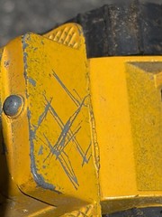 Vintage Tootsie Toy Yellow Caterpillar Dozer 1910 Bulldozer Tractor USA Marked