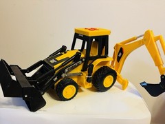 CAT Backhoe Loader Construction Vehicle Diecast Toy, Yellow/Black