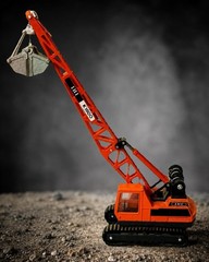 Yonezawa Diapet IHI Crawler Crane 1:50 Diecast Clamshell Bucket Japan 14-0328