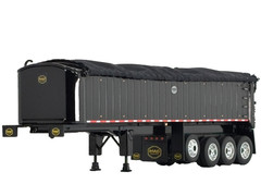 1/64 DCP BLACK MAC QUAD AXLE END DUMP TRAILER W/ BLACK TARP