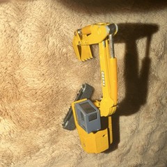 John Deere Diecast Excavator Yellow Gray Black Toy Model