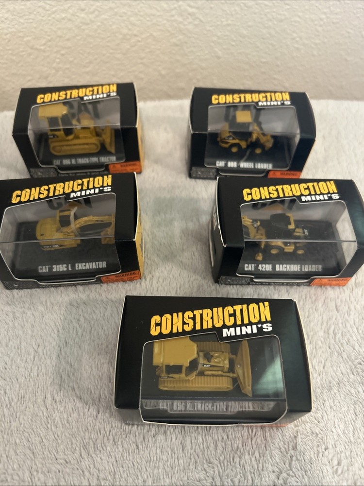 Norscot CAT Construction Minis Lot of 5 Backhoe Excavator Tractor Wheel Loader