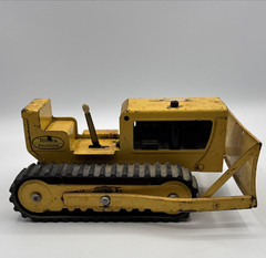 Vintage Tonka No. 300 Bulldozer 1960s Pressed Steel Yellow Dozer 8.5″