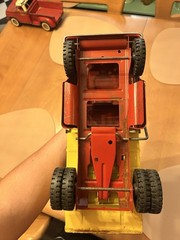 Vintage 1960s Tonka Pressed Steel Dump Truck – Red Cab & Yellow Bed – Original