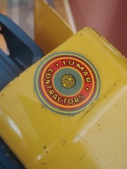 VINTAGE MARX LUMAR CONTRACTORS FRONT LOADER DUMP TRUCK PRESSED STEEL TOY