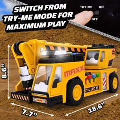 Maxx Action 3-N-1 Crane Truck – Large Construction Toy Vehicle with Joystick