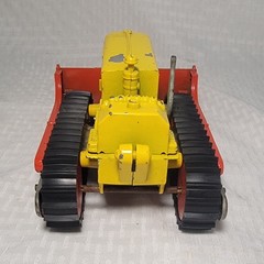 Vintage HUBLEY DIESEL BULLDOZER Cast Iron with Wooden Wheels – VGC