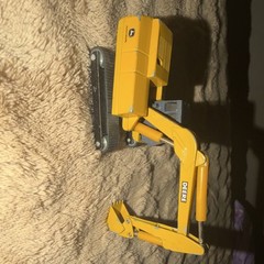 John Deere Diecast Excavator Yellow Gray Black Toy Model