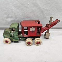 BH Excel Original 1920’s 10″ Lg CI Hubley General Steam Shovel Mack Truck