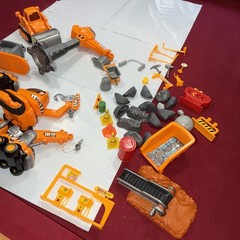 Construction TRUCKS road Work Machine Crane Steamroller Digger Home Depot 46 Pc