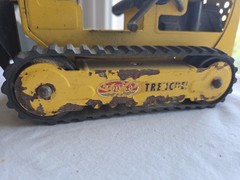 Vintage 1960s Tonka T-6 Trencher Pressed Steel Construction Toy Crawler Yellow