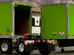1/64 DCP LIME GREEN 28′ WABASH DRY VAN PUP TRAILER SET